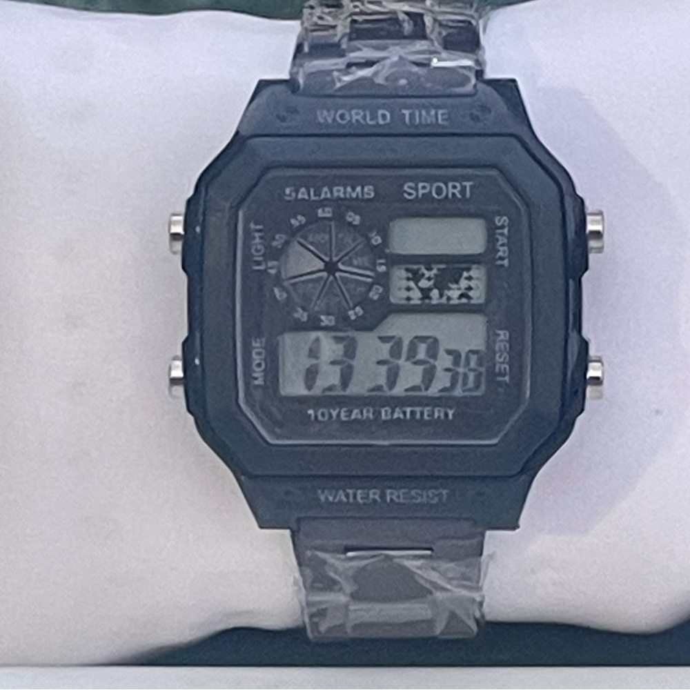 Men’s Global Traveler Digital Sport Watch - Stealth Black Water Resistant